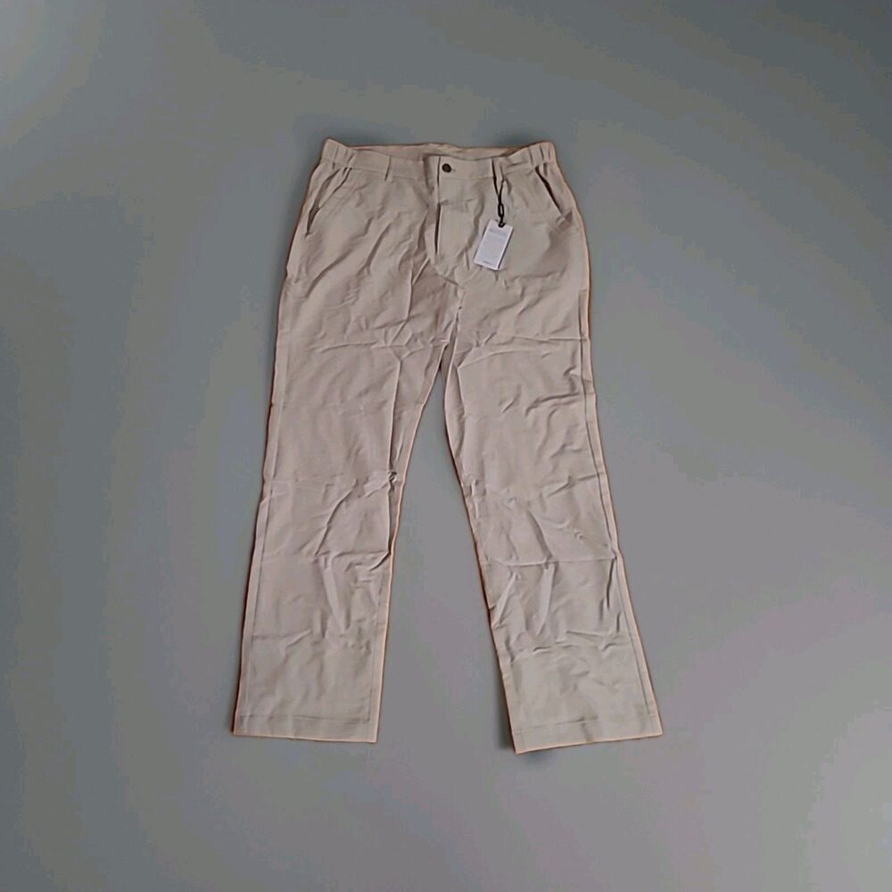 NWT Veboon Mens Proflex Pants Size 34x30  Light Khaki Cotton Flex Polo